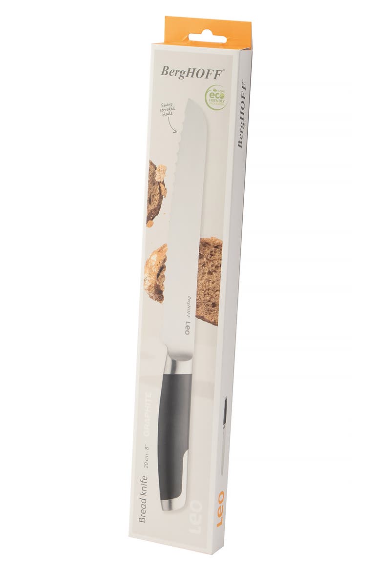Leo Graphite 8-Inch Bread Knife, Alternate, color, BLACK