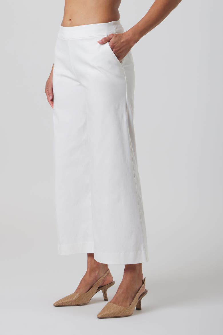 Catalina Stretch Cropped Wide-Leg Pant, Alternate, color, Ivory