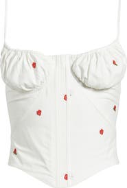 Mistress Rocks Rose Embroidered Corset Camisole