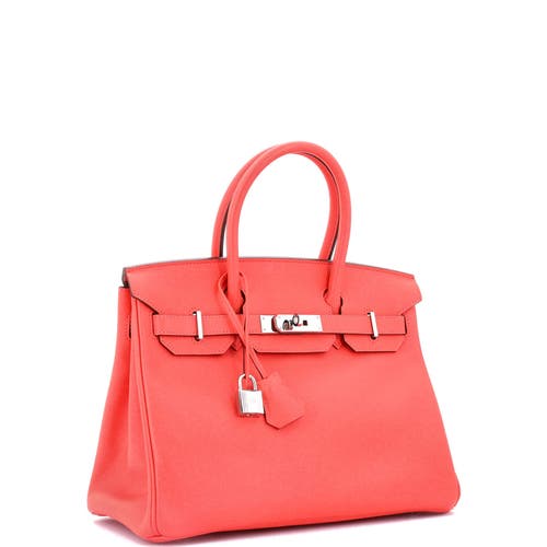 Pre-owned Hermes Hermes Birkin Handbag Red Epsom With Palladium Hardware 30 In Red