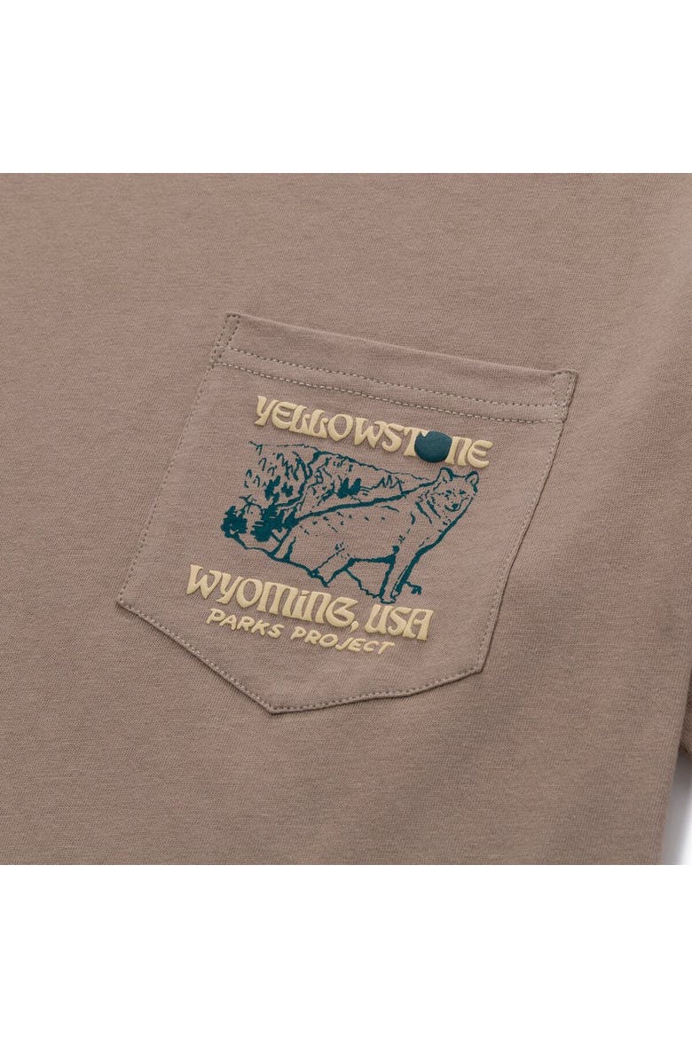 Yellowstone Puff Print Pocket T-Shirt, Alternate, color, Mushroom Grey