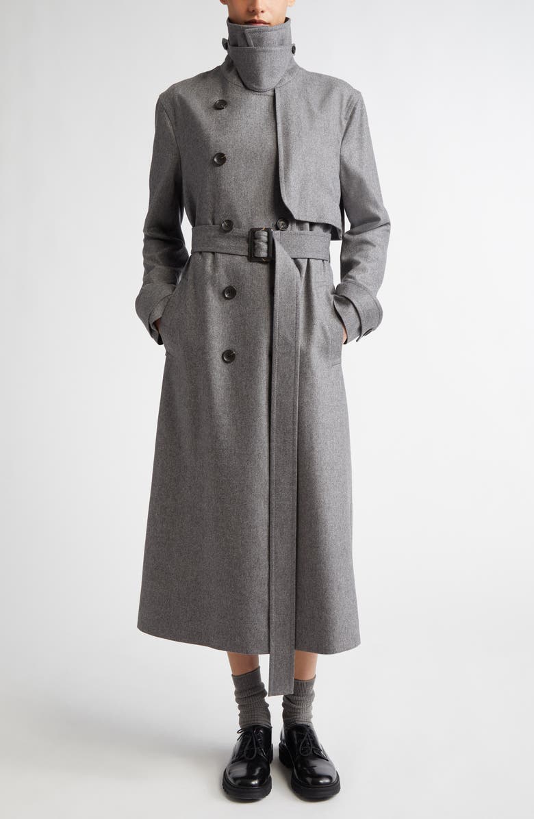 Maria McManus Stretch Wool & Cashmere Cloak Trench Coat, Alternate, color, 