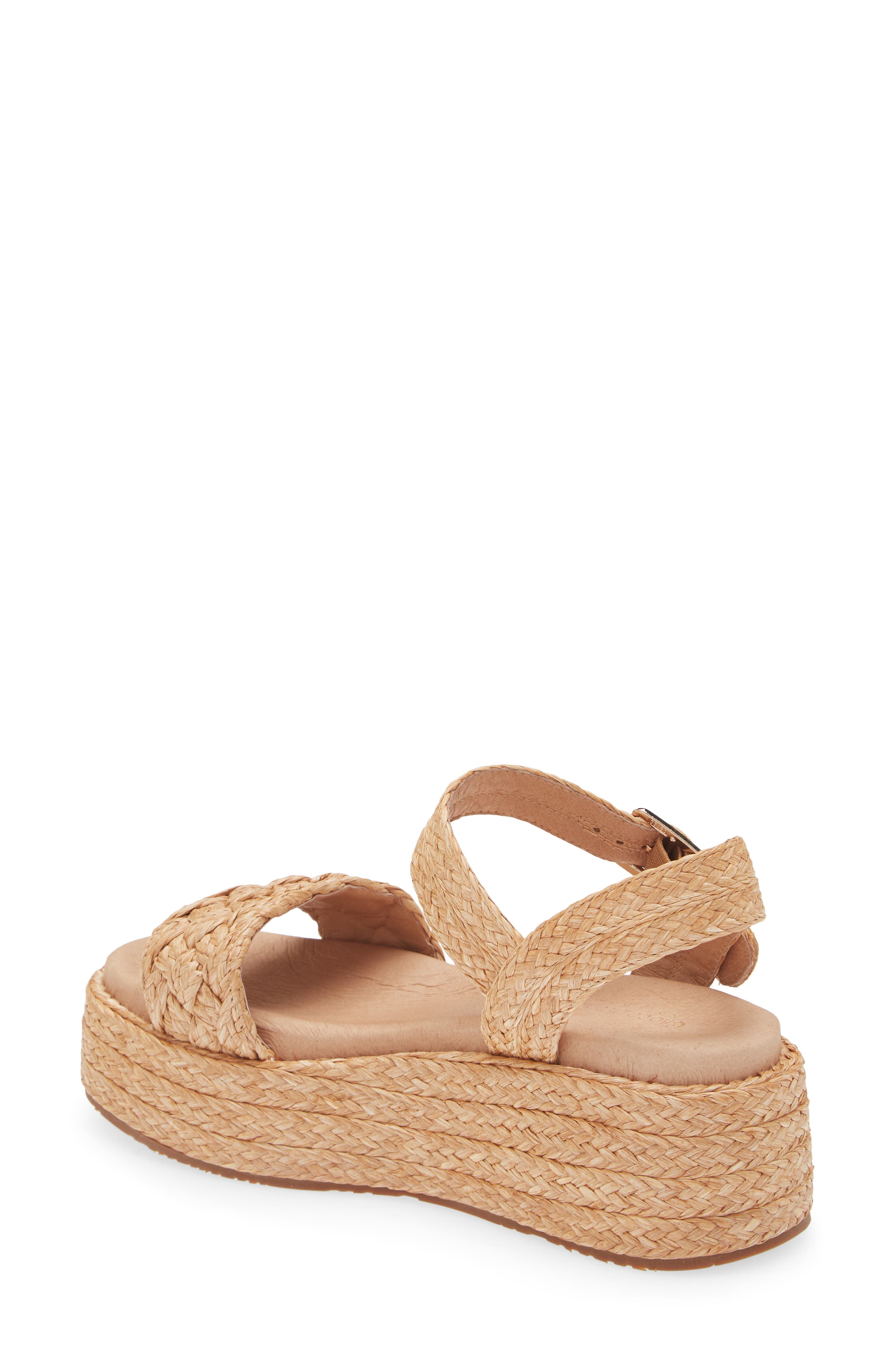 Chocolat Blu Lacy Platform Wedge Sandal, Alternate, color, Toast Raffia