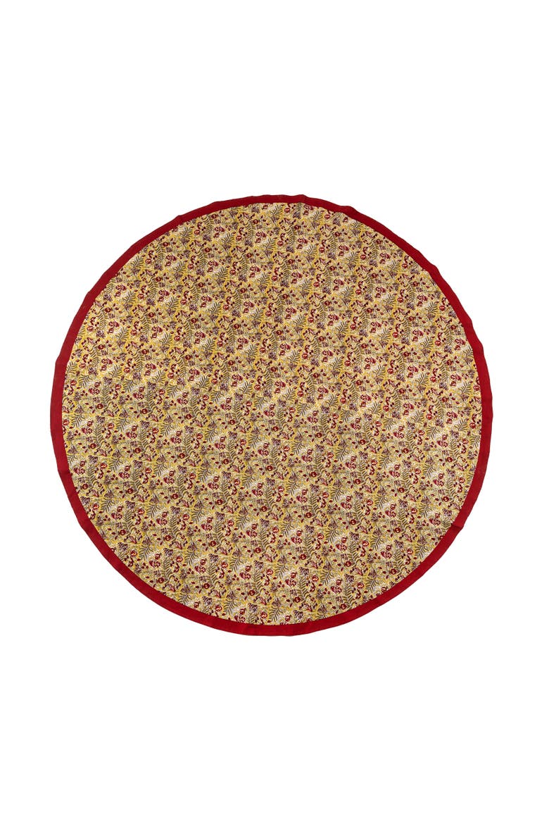 Winter Garden Tablecloth, Main, color, Red/Green 70" Round