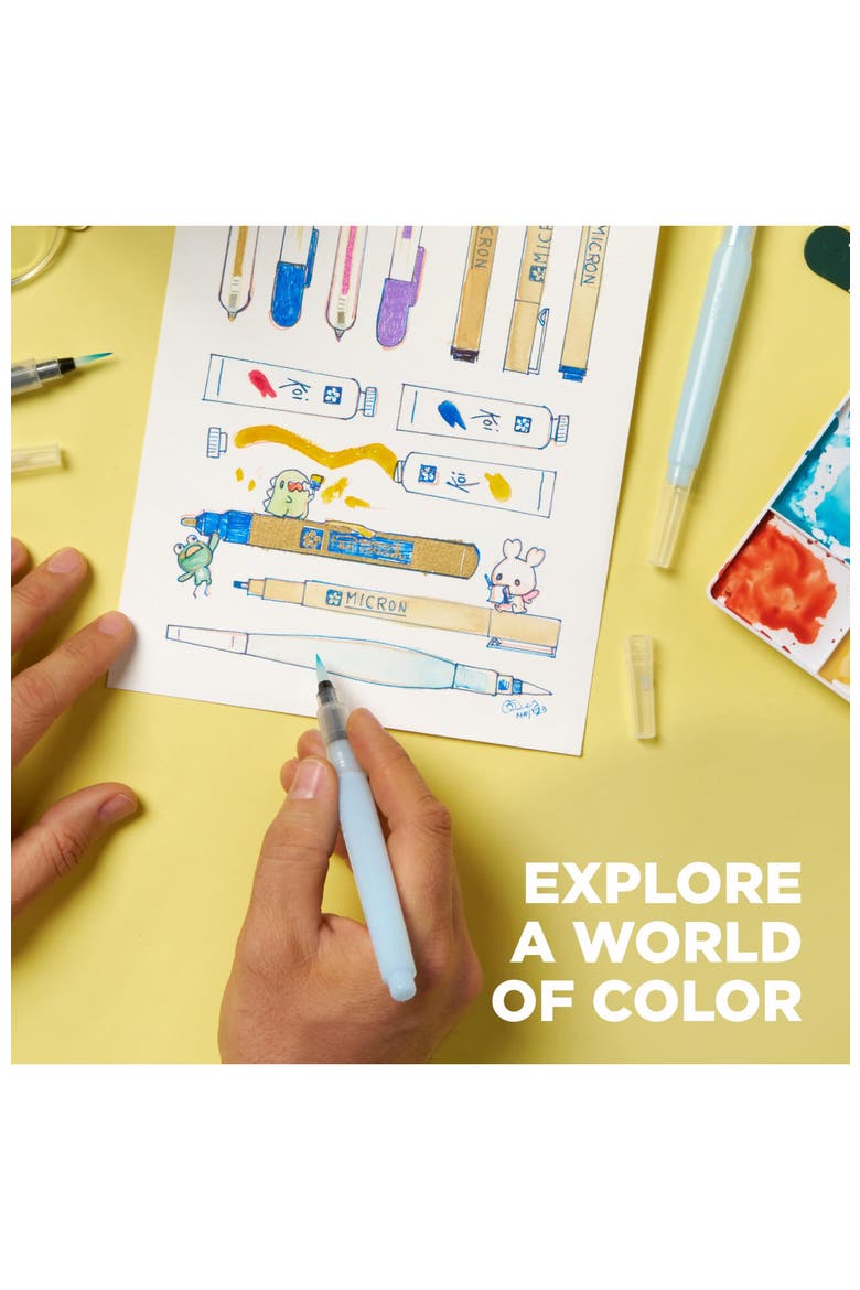 Koi Studio Kit, 60 Colors, 2 Water Brushes, 2 Sponges, 2 Palettes, Alternate, color, Multicolor
