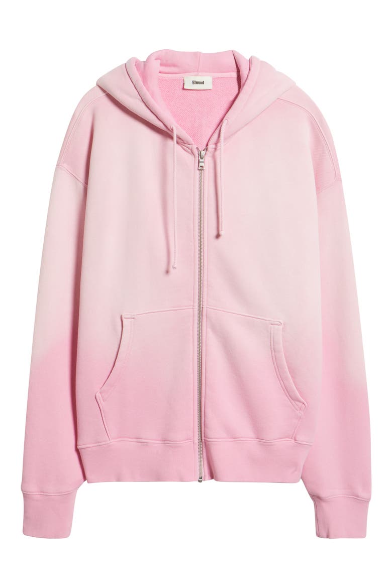 Core Oversize Terry Full Zip Hoodie, Alternate, color, SUN FADED PINK