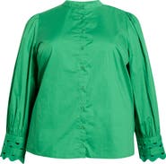 SUGARLIPS Ziana Cotton Poplin Button-Up Shirt