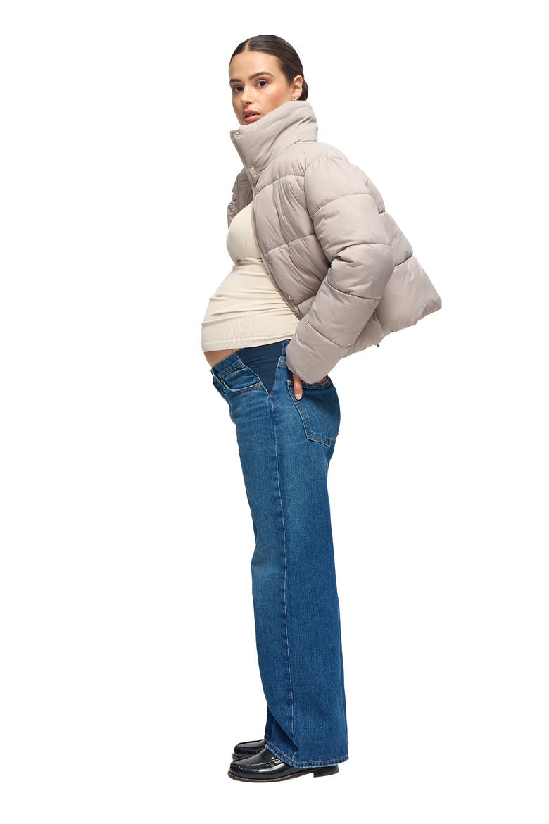 Short Maternity Puffer Jacket, Alternate, color, Mushroom