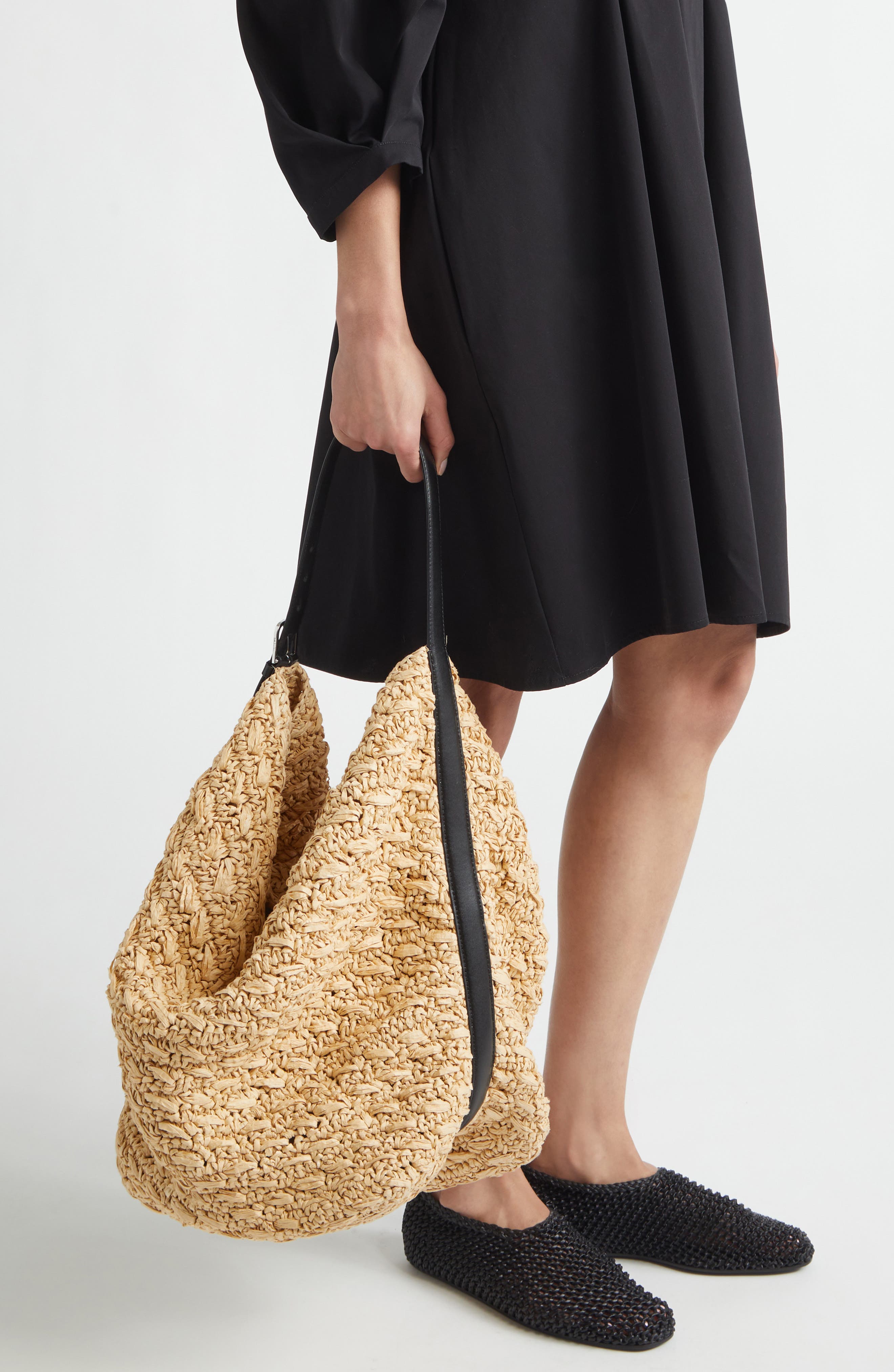 TOTEME Belted Straw Tote, Alternate, color, Natural