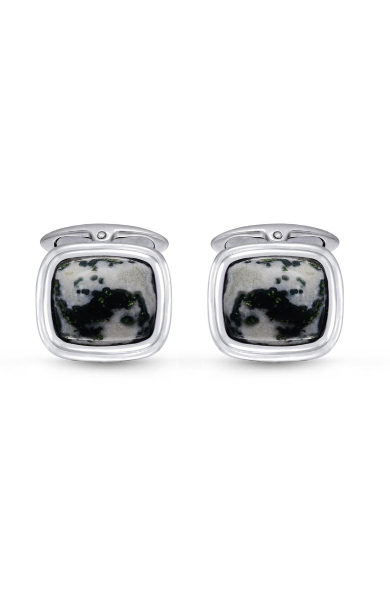 LuvMyJewelry Tree Agate Sterling Silver Men Cufflinks, Main, color, Silver