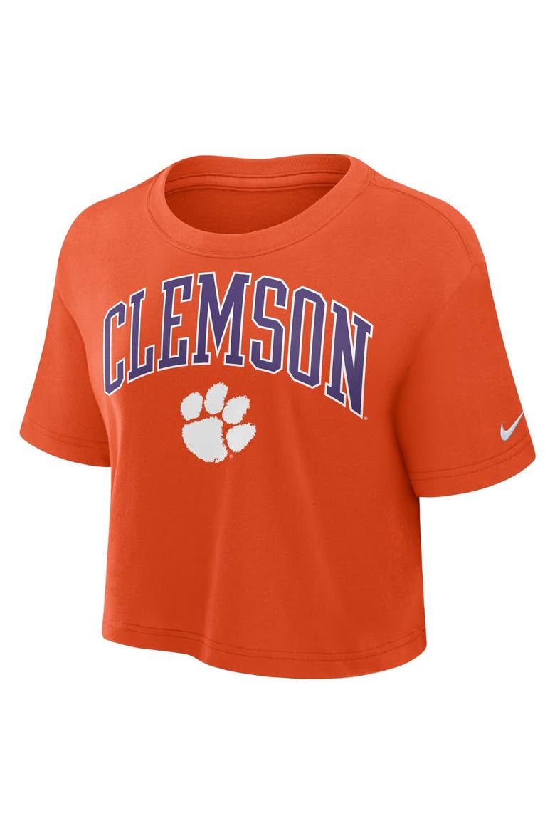 Women's Nike Orange Clemson Tigers Power Pursuit Athletic Prep Arch Performance Cropped T-Shirt, Alternate, color, Orange