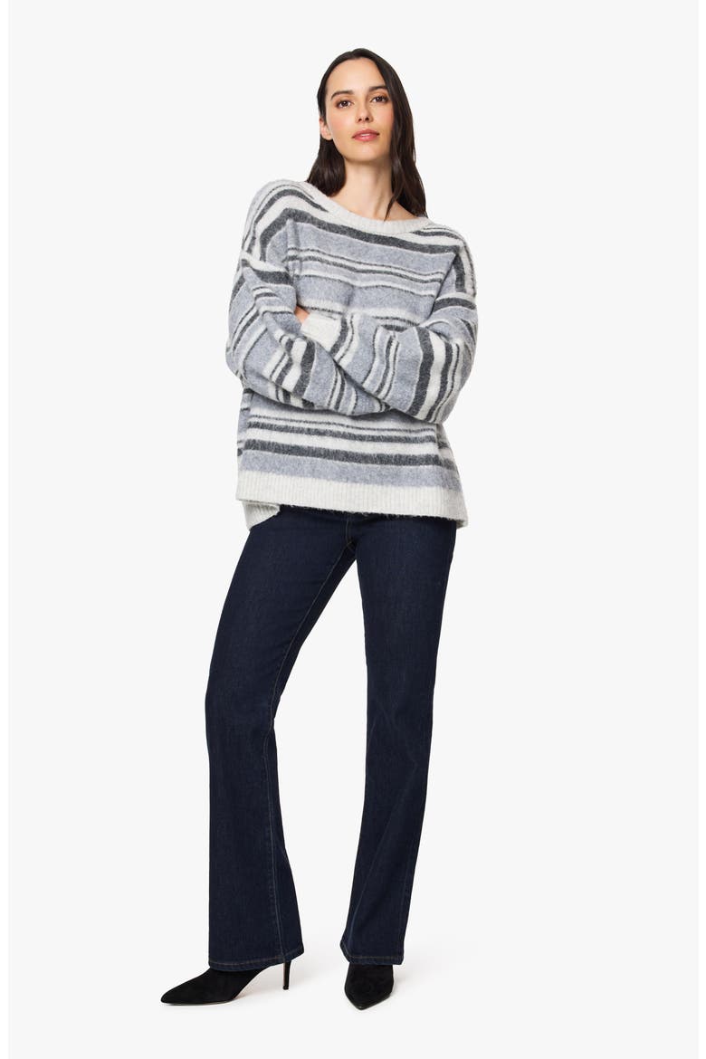 Striped Crewneck Sweater, Alternate, color, GREY STRIPE