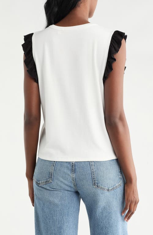 Cyrus Ruffle Sleeveless Top In White