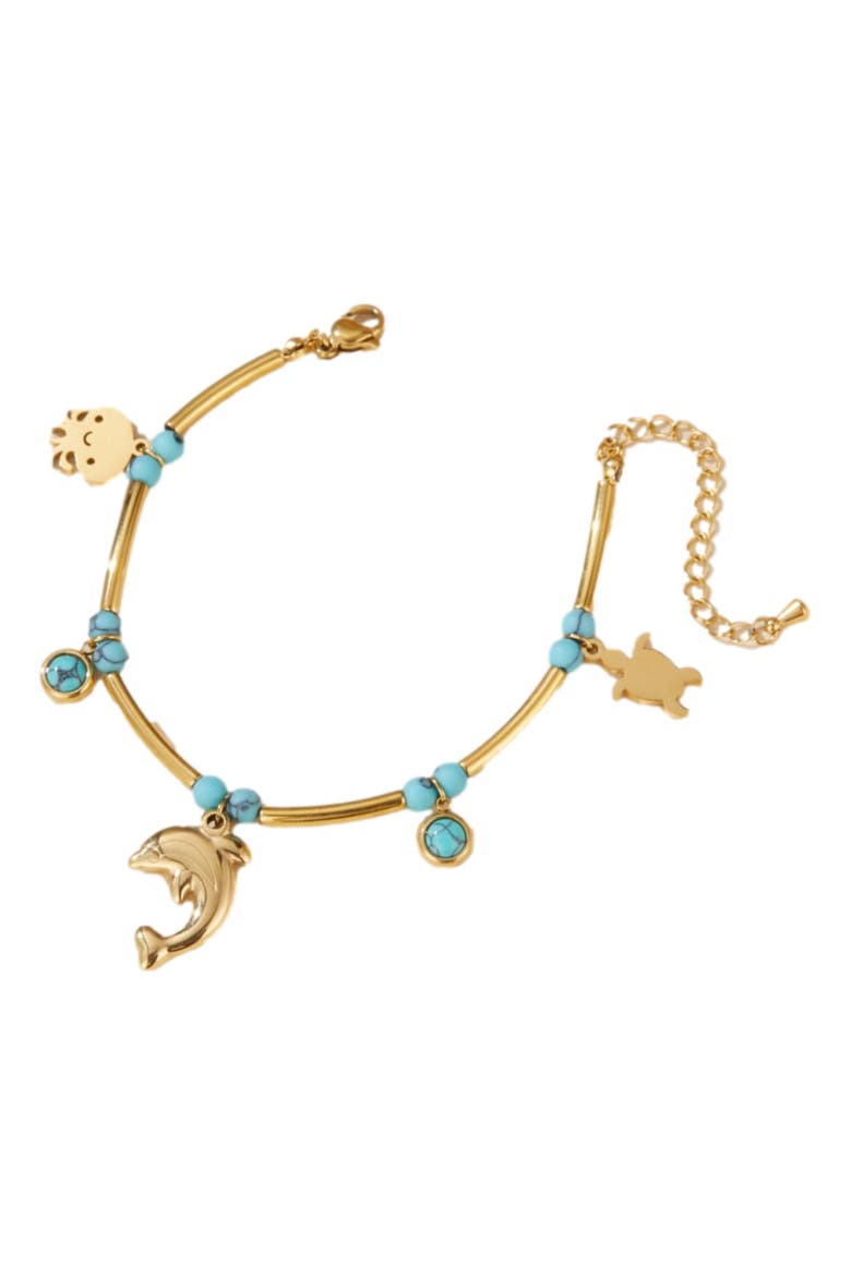 Seabreeze Sparkle Turquoise Bracelet, Alternate, color, Gold