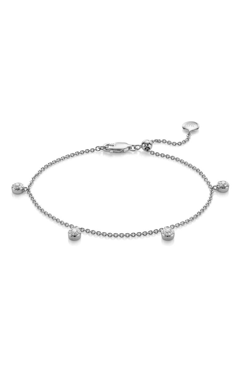 Monica Vinader Fiji Tiny Button Diamond Bracelet, Main, color,