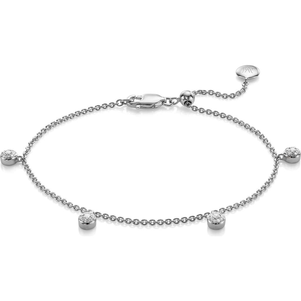 Monica Vinader Fiji Tiny Sterling Silver And Diamond Bracelet In Silver