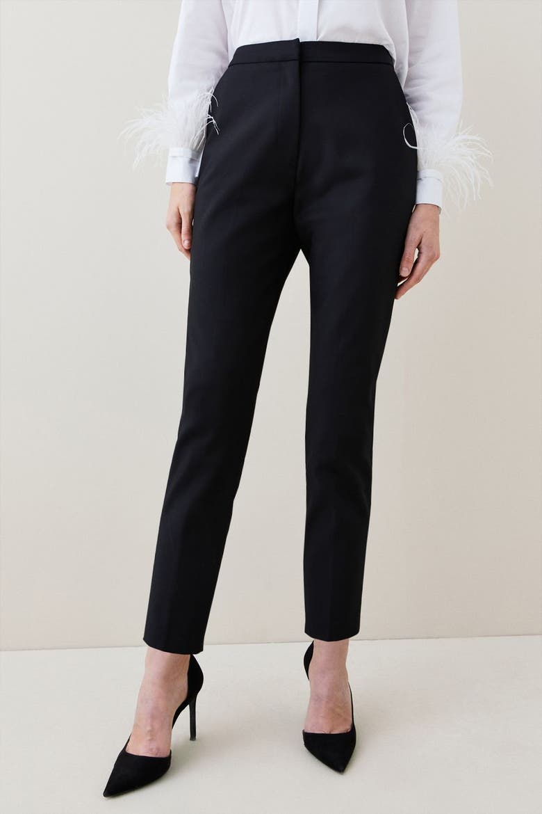 Petite Essential Techno Woven Trousers, Main, color, Black
