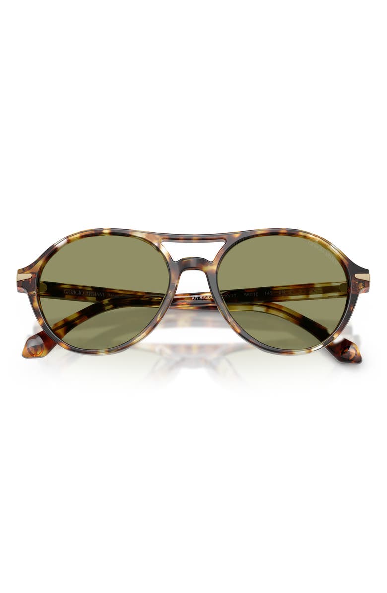 Giorgio Armani 55mm Round Sunglasses, Alternate, color, Yellow Havana