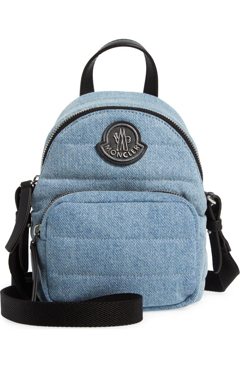 Moncler Small Kilia Quilted Denim Crossbody Bag, Main, color,
