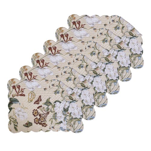 C & F Home C&f Home Garden Images Reversible Machine Washable Scallop Quilt Placemats Set Of 6 In Multi