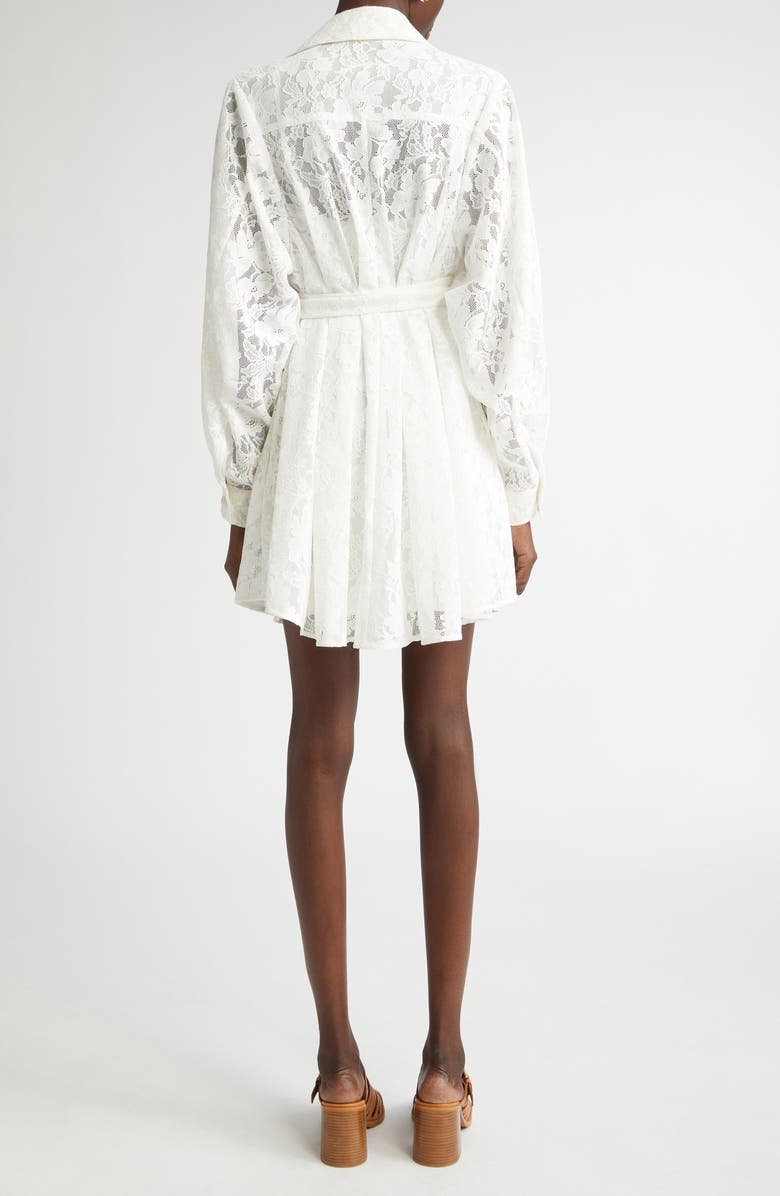 Zimmermann Belted Long Sleeve Floral Lace Minidress, Alternate, color, 