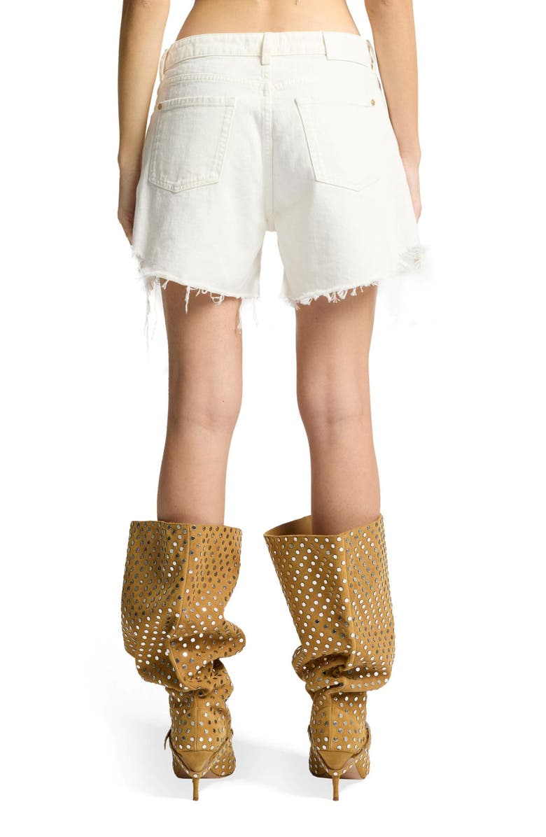 Seven Monroe High Waist Long Cutoff Denim Shorts, Alternate, color, Milkyway