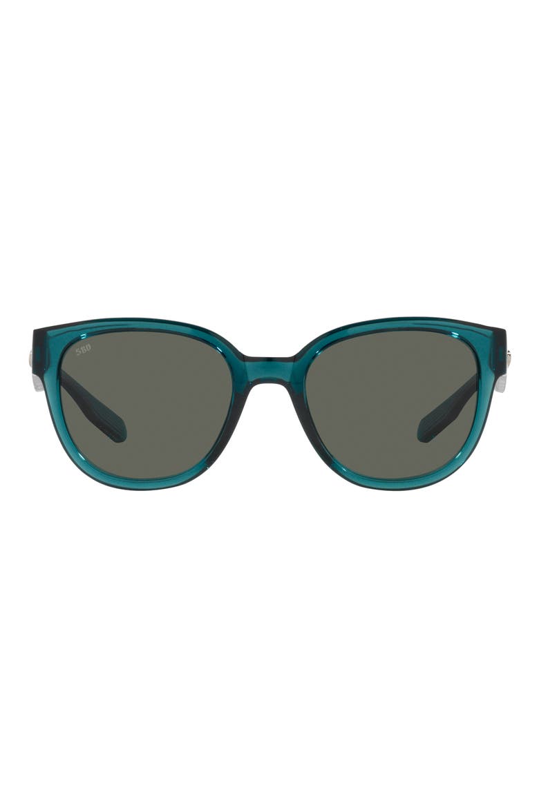Salina 53mm Polarized Rectangular Sunglasses, Main, color, TEAL