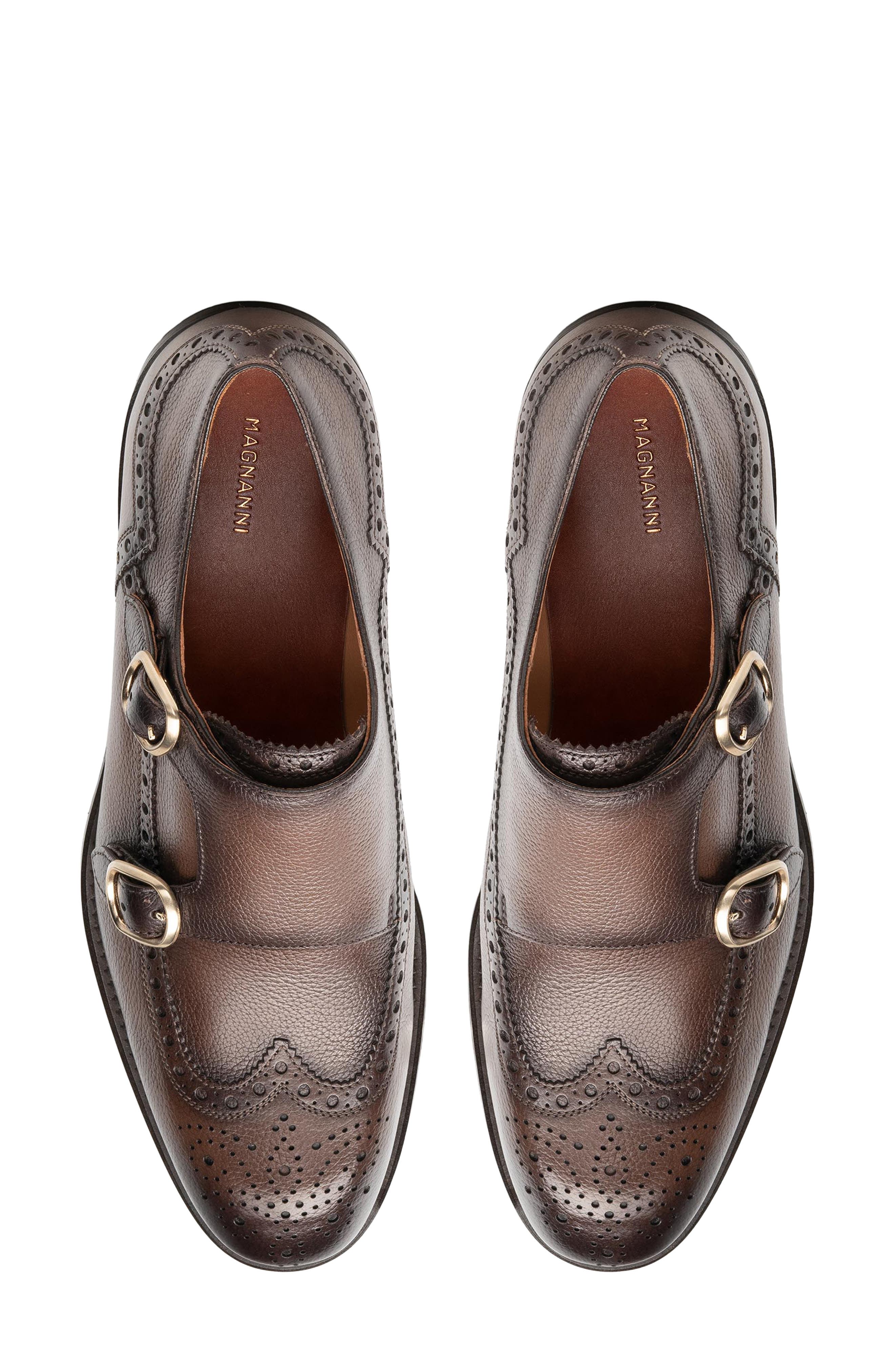 Magnanni Alicia Double Monk Strap Shoe, Alternate, color, Brown