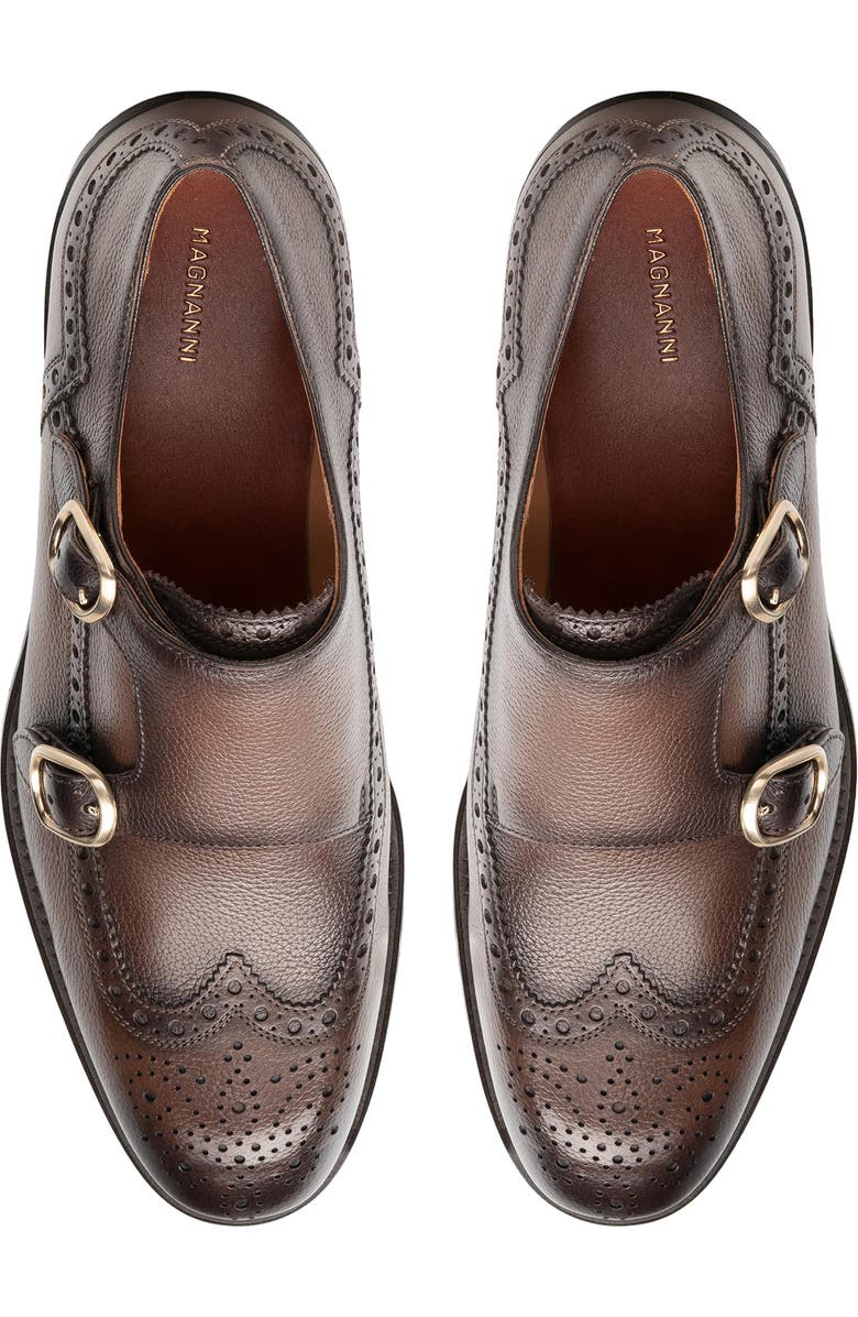 Magnanni Alicia Double Monk Strap Shoe, Alternate, color, Brown