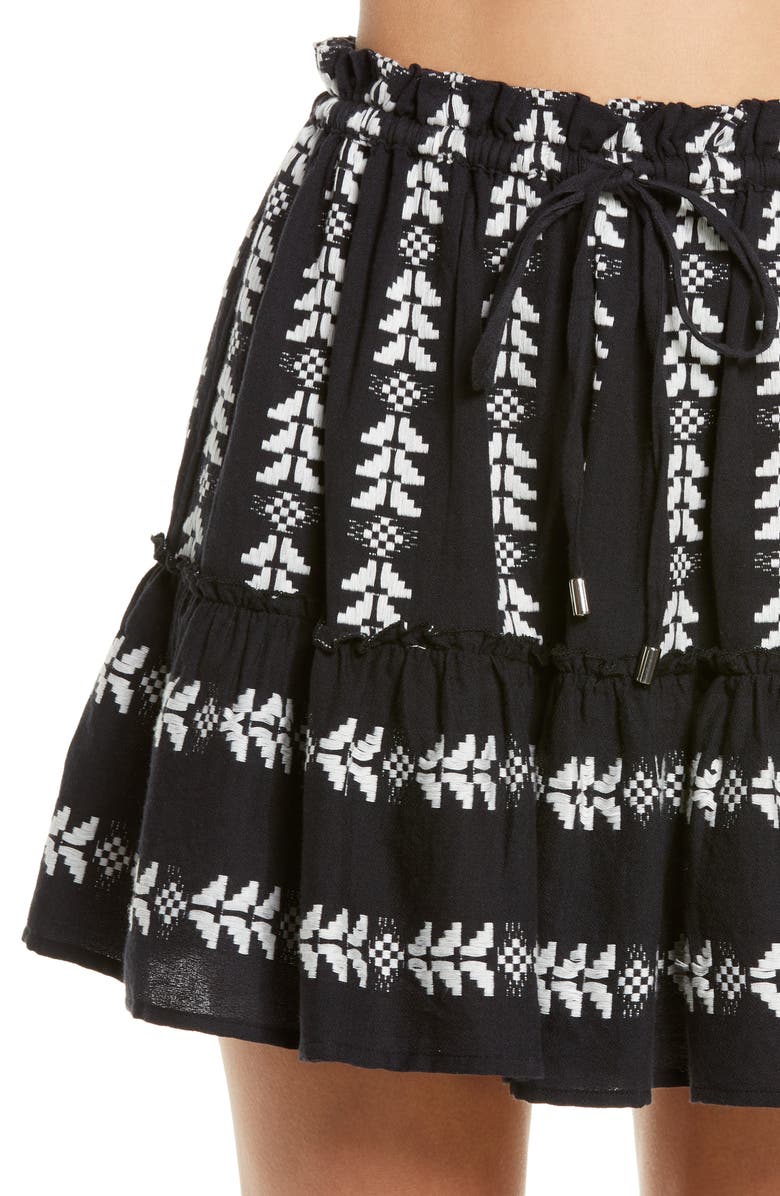Elan Grecian Embroidered Cotton Cover-Up Skirt, Alternate, color,