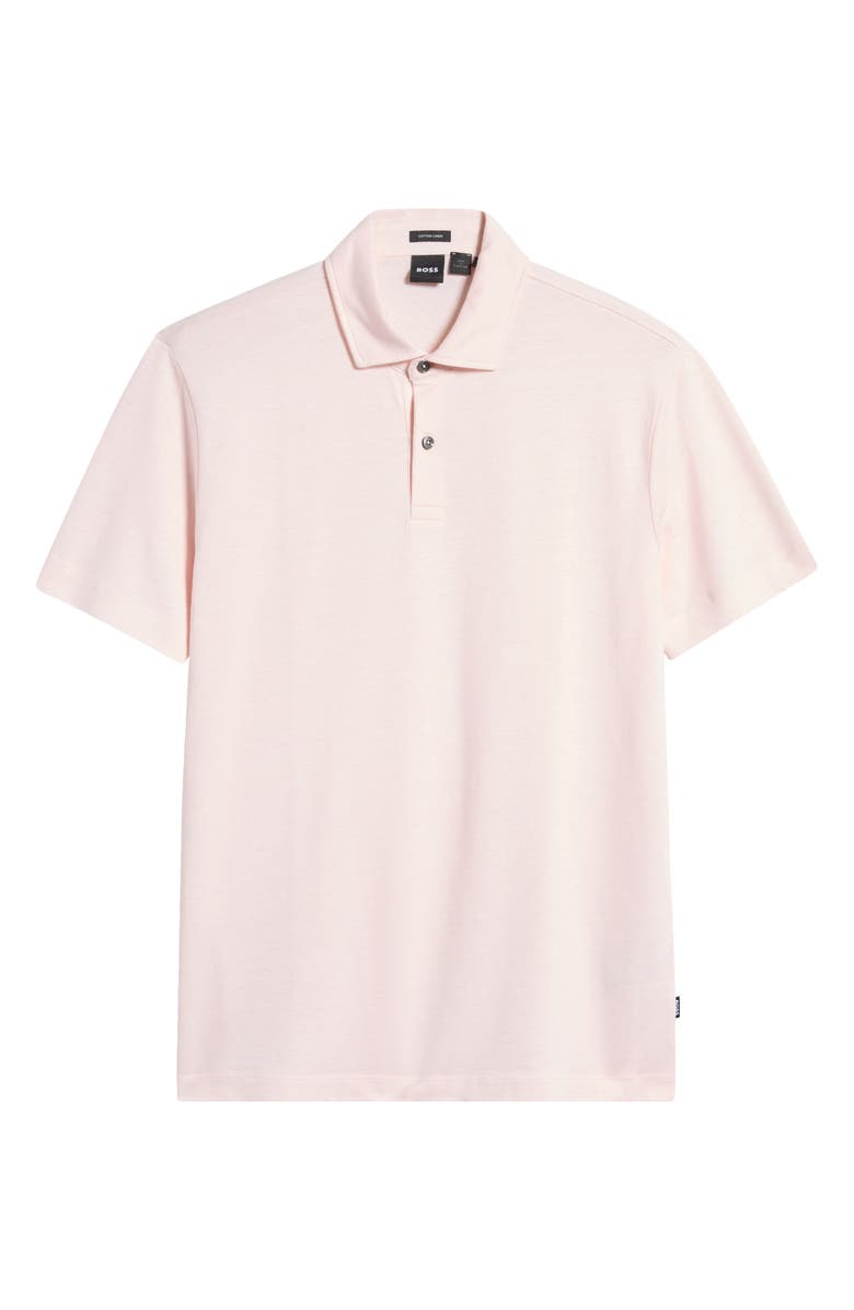 BOSS Press Cotton and Linen Polo, Alternate, color,