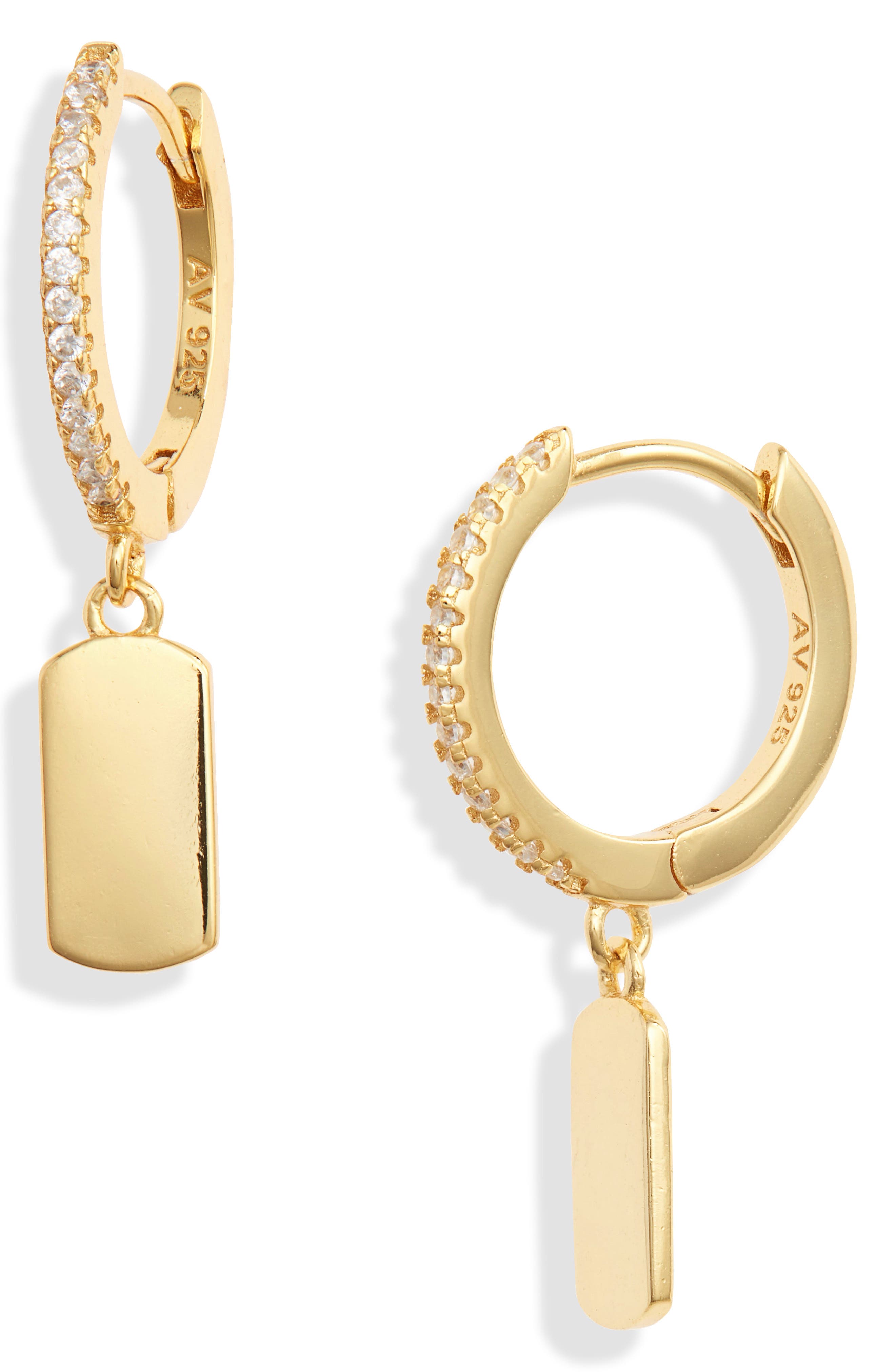 Argento Vivo Sterling Silver Bar Drop Huggie Earrings (Women) | Nordstrom