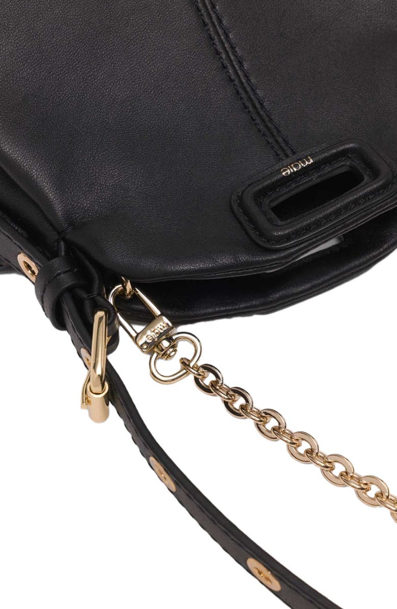 maje Miss M micro leather bag, Alternate, color, Black