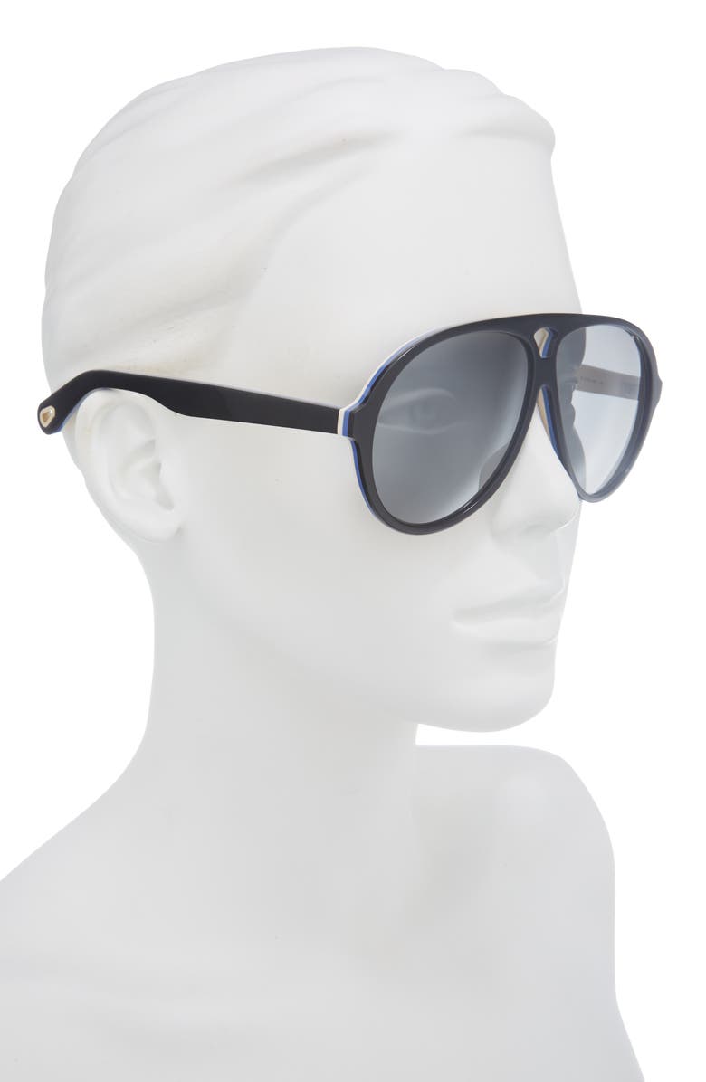 Chloé 61mm Aviator Sunglasses, Alternate, color, Black Black Silver