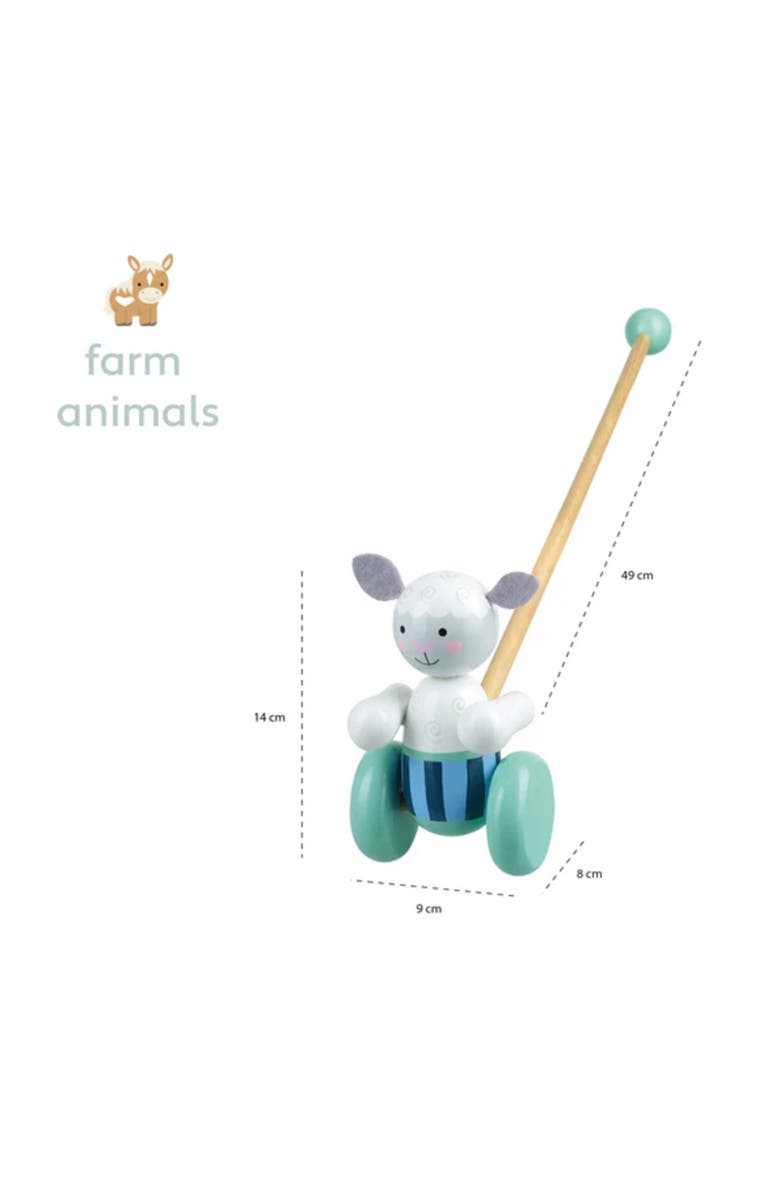 ORANGE TREE TOYS Push Along  Sheep Wooden Toy, Alternate, color, Multicolored