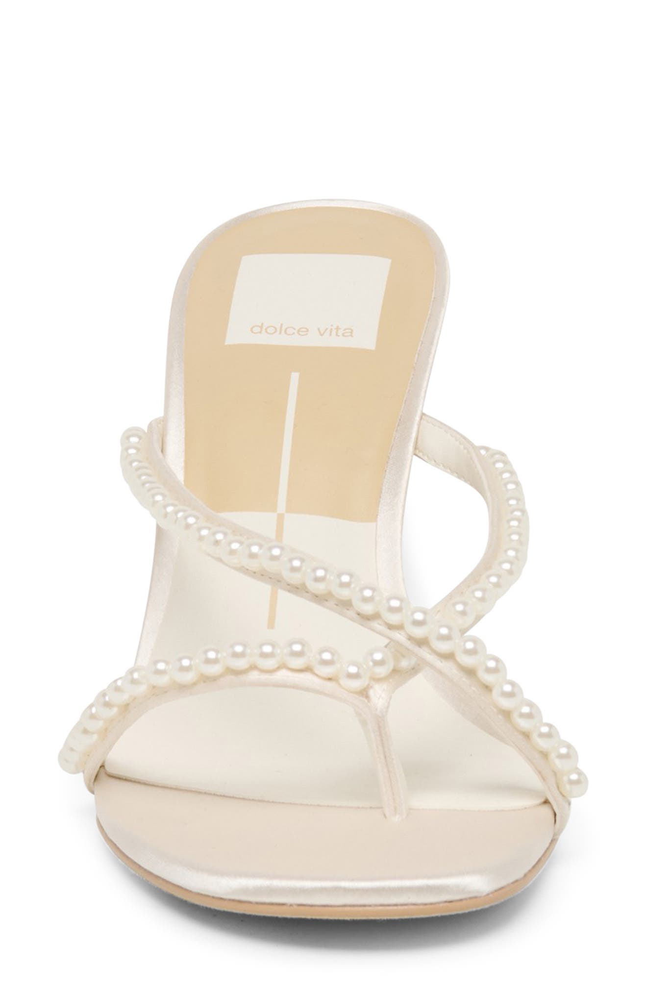 Dolce Vita Liano Strappy Sandal, Alternate, color, Off White Satin
