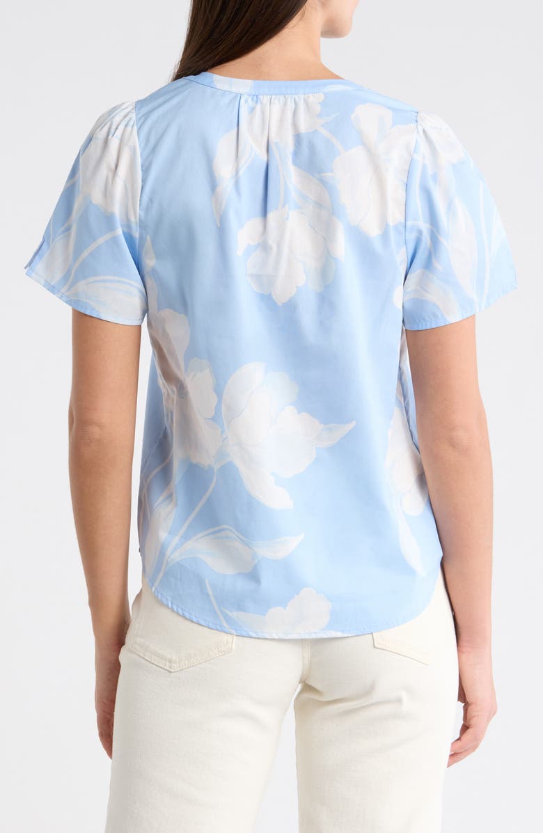 SUGARLIPS Afina Floral Cotton Top, Alternate, color, Baby Blue Multi
