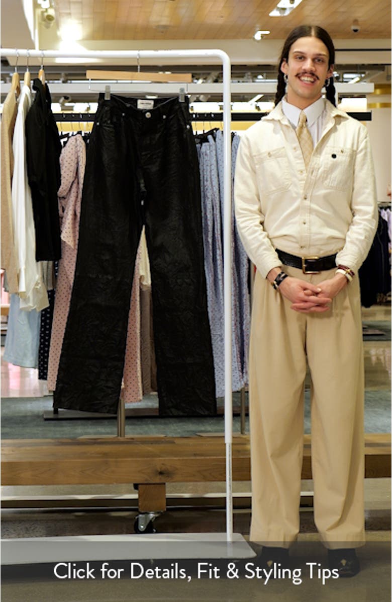 Evy Crushed Lambskin Leather Pants, sales video thumbnail