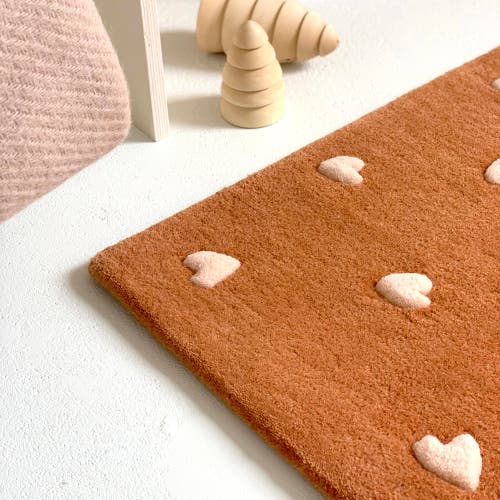 Maison Deux Hearts Rug In Brown