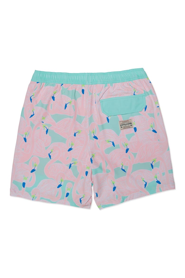 Flockin' Aye Happy Hour 5-Inch Swim Trunks, Alternate, color, MINT GREEN