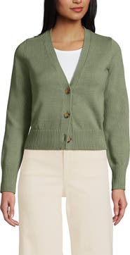 Lands' End Drifter Vneck Dress Cardigan Sweater