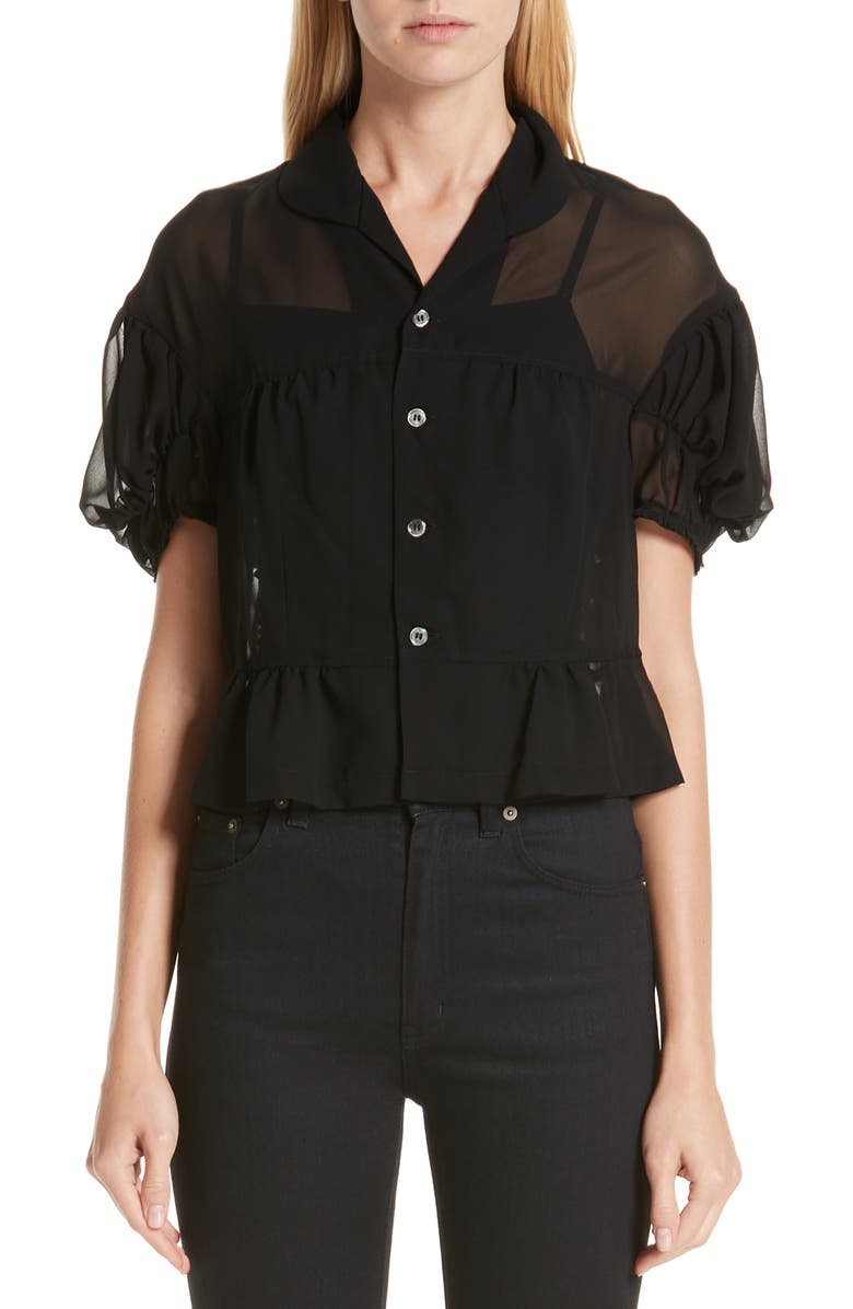 Comme des Garçons Sheer Georgette Blouse, Main, color,