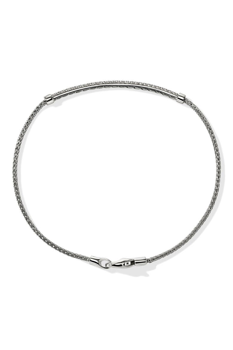 Essentials Sterling Silver Pav9 Bar Bracelet, Alternate, color, SILVER