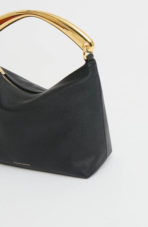 Mansur Gavriel Hera Metal Handle Leather Bag In Black