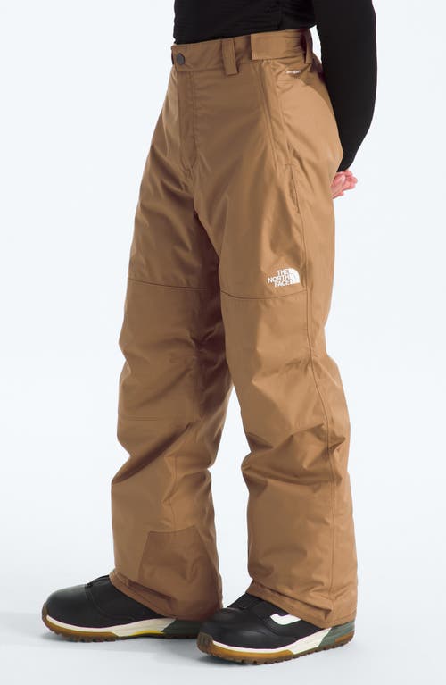 The North Face Kids' Freedom Waterproof Insulated Snow Pants In Brown