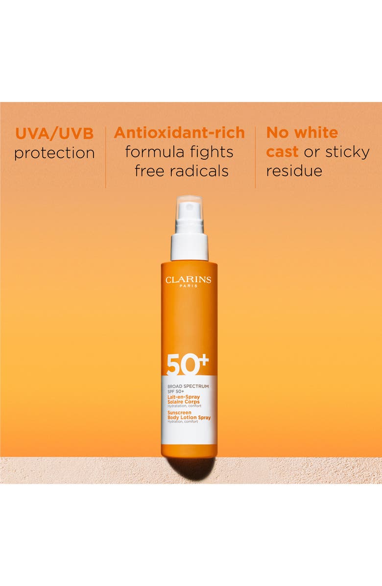 Clarins Body Sunscreen Lotion Spray Broad Spectrum SPF 50+, Alternate, color,