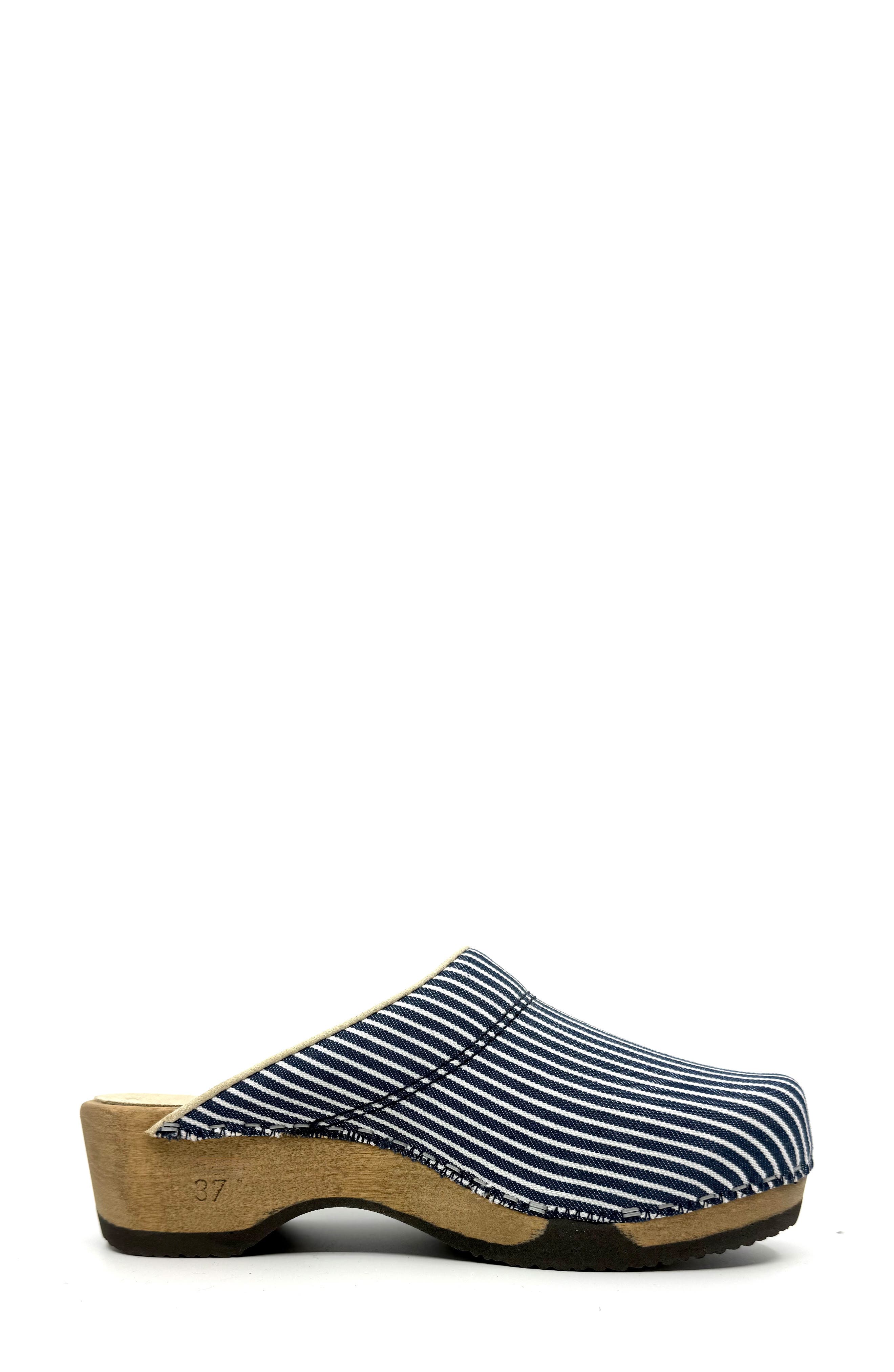 KUNSTEN Embla Clog, Alternate, color, Indigo White Stripe