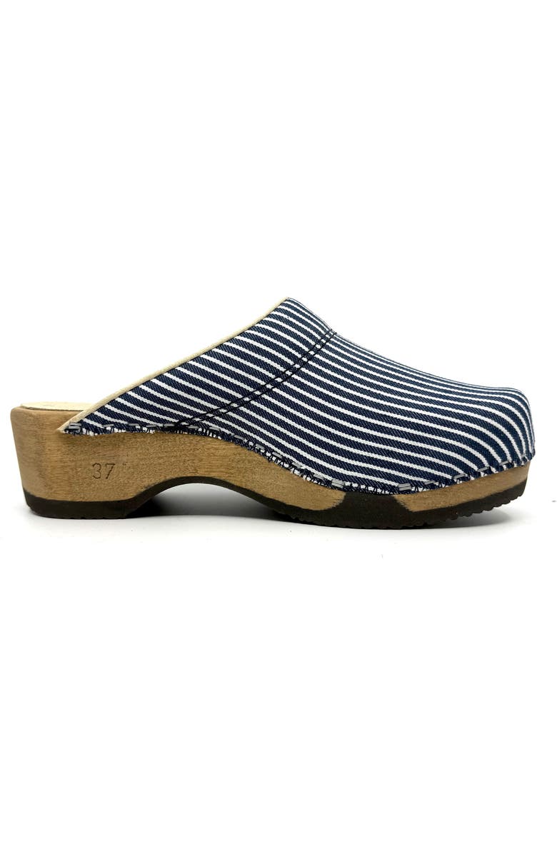 KUNSTEN Embla Clog, Alternate, color, Indigo White Stripe