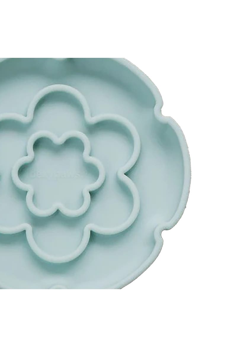 Flower Elevated Slow Feeder, Sage Green, Silicone Cat Dish, Alternate, color, Green