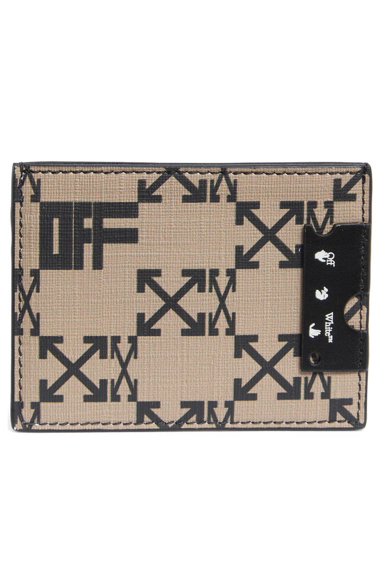Off-White Leather Card Case, Alternate, color, 